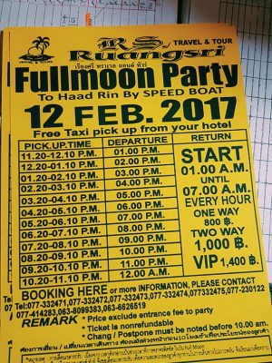 Full Moon flyer - Koh Phangan